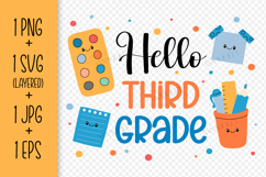 Hello 3rd Grade SVG | Back to School 2026 | Third Grade PNG Product Image 2
