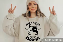 Just A Little MOO-DY Funny SVG, Cow Farm Animal SVG Product Image 3