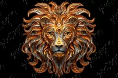 Lion Zodiac Sign Paper Quilling PNG File | Sublimation Product Image 3