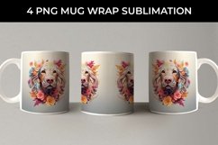 3D Floral Fantasy Cocker Spaniel Mug Sublimation PNG Product Image 3