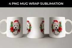 3D Christmas Westie Dog Mug Wrap Sublimation PNG Product Image 3