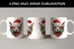 3D Christmas Chihuahua Dog Mug Wrap Sublimation PNG Product Image 3