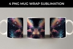 Galaxy Chrysanthemum Flowers Mug Sublimation PNG Product Image 3