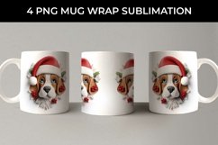 3D Christmas Beagle Dog Mug Wrap Sublimation PNG Product Image 3