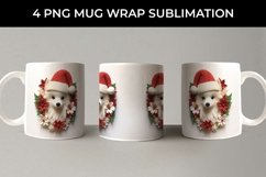 3D Christmas Pomeranian Dog Mug Wrap Sublimation PNG Product Image 3