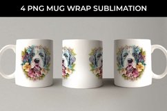 3D Floral Fantasy Saint Bernard Mug Sublimation PNG Product Image 3