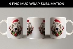 3D Christmas Dalmatian Dog Mug Wrap Sublimation PNG Product Image 3