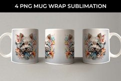 3D Floral Fantasy Yorkshire Terrier Mug Sublimation PNG Product Image 3