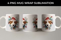 3D Christmas Jack Russell Dog Mug Wrap Sublimation PNG Product Image 3