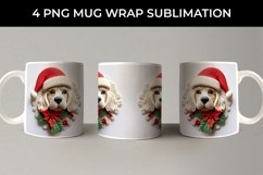 3D Christmas Cocker Spaniel Dog Mug Wrap Sublimation PNG Product Image 3