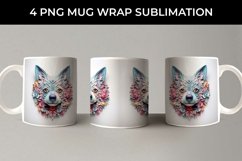 3D Floral Fantasy Chihuahua Mug Sublimation PNG Product Image 3