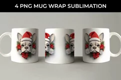 3D Christmas French Bulldog Dog Mug Wrap Sublimation PNG Product Image 4