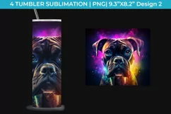 Neon Boxer Dog Tumbler Wrap 20 oz Sublimation PNG Product Image 3