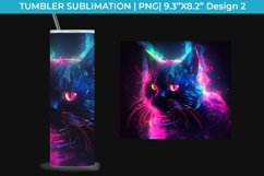 Neon Cat Tumbler Wrap 20 oz Sublimation PNG Product Image 3