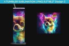 Neon Chihuahua Dog Tumbler Wrap 20 oz Sublimation PNG Product Image 3