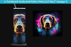 Neon Dachshund Dog Tumbler Wrap 20 oz Sublimation PNG Product Image 3