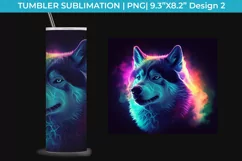 Neon Husky Tumbler Wrap 20 oz Sublimation PNG Product Image 3