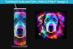 Neon Jack Russell Dog Tumbler Wrap 20 oz Sublimation PNG Product Image 3