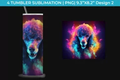 Neon Poodle Dog Tumbler Wrap 20 oz Sublimation PNG Product Image 3