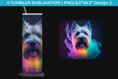 Neon Westie Dog Tumbler Wrap 20 oz Sublimation PNG Product Image 3
