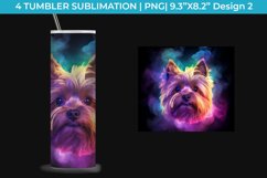 Neon Yorkshire Terrier Dog Tumbler Wrap 20 oz Sublimation Product Image 3