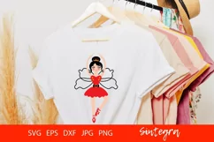 Plum Fairy SVG Cut File, Christmas Fairy SVG Product Image 3