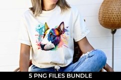 Rainbow Bull Terrier Dog Watercolor Bundle Sublimation Product Image 3