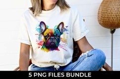 Rainbow French Bulldog Dog Watercolor PNG Product Image 3