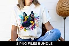 Rainbow German Shepherd Dog Watercolor PNG Product Image 3
