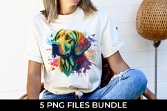Rainbow Labrador Retriever Watercolor PNG for Sublimation Product Image 3