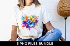 Rainbow Pansy Watercolor PNG Sublimation Product Image 3