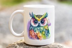Rainbow Watercolor Owl PNG | Sublimation PNG Product Image 3