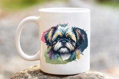 Rainbow Watercolor Shih Tzu Dog PNG | Sublimation PNG Product Image 3