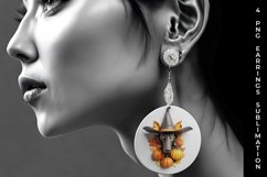 3D Halloween Doberman Dog Earrings Sublimation PNG Product Image 3