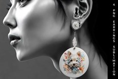 3D Floral Fantasy Yorkshire Terrier Earrings Sublimation PNG Product Image 3