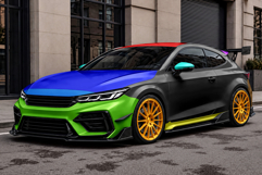 Sporty 3-Door Hatchback Car Mockup Set Product Image 2