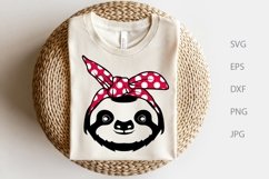 Sloth With Bandana SVG, Wild Animal SVG Product Image 3