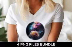 Galaxy Begonia Flowers T-shirt Sublimation PNG Product Image 3