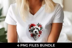 3D Christmas Schnauzer Dog T-shirt Sublimation PNG Product Image 3