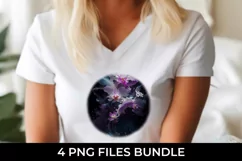 Galaxy Orchid Flowers T-shirt Sublimation PNG Product Image 3