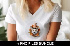 3D Halloween Corgi Dog T-shirt Sublimation PNG Product Image 3
