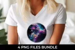 Galaxy Snapdragon Flowers T-shirt Sublimation PNG Product Image 3