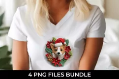3D Christmas Corgi Dog T-shirt Sublimation PNG Product Image 3