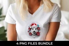 3D Christmas Husky Dog T-shirt Sublimation PNG Product Image 3