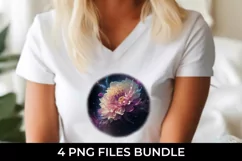 Galaxy Dahlias Flowers T-shirt Sublimation PNG Product Image 3