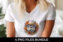 3D Halloween Bulldog Dog T-shirt Sublimation PNG Product Image 3