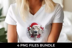 3D Christmas Dalmatian Dog T-shirt Sublimation PNG Product Image 3