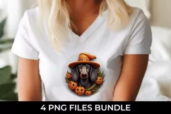 3D Halloween Dachshund Dog T-shirt Sublimation PNG Product Image 3
