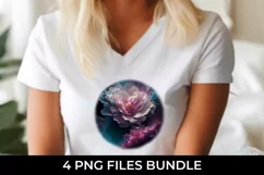 Galaxy Camellia Flowers T-shirt Sublimation PNG Product Image 3