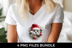 3D Christmas Shih Tzu Dog T-shirt Sublimation PNG Product Image 3